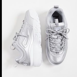 Fila metallic Silver Disruptor Premium Sneakers